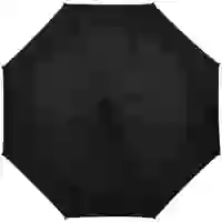 На картинке: Зонт складной Clevis с ручкой-карабином, черный на белом фоне