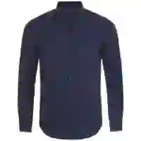 На картинке: Рубашка мужская Becker Men, темно-синяя с белым на белом фоне