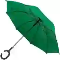 На картинке: Зонт-трость Charme, зеленый на белом фоне