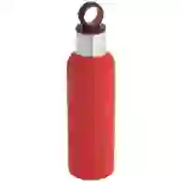 На картинке: Термобутылка Sherp, красная на белом фоне