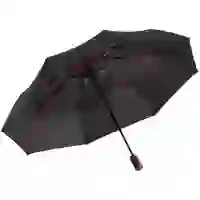 На картинке: Зонт складной AOC Mini с цветными спицами, красный на белом фоне