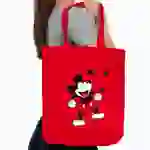 На картинке: Холщовая сумка «Микки Маус. Sing With Me», красная на белом фоне