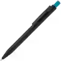На картинке: Ручка шариковая Chromatic, черная с голубым на белом фоне