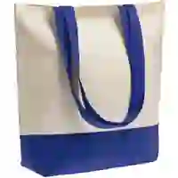На картинке: Холщовая сумка Shopaholic, ярко-синяя на белом фоне