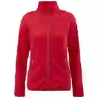 На картинке: Куртка флисовая женская Twohand красная на белом фоне