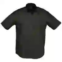 На картинке: Рубашка мужская с коротким рукавом Brisbane, черная на белом фоне