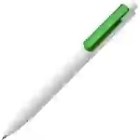 На картинке: Ручка шариковая Rush Special, бело-зеленая на белом фоне