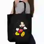 На картинке: Холщовая сумка «Микки Маус. Easygoing», черная на белом фоне