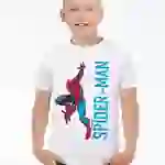 На картинке: Футболка детская Spider-Man, белая на белом фоне