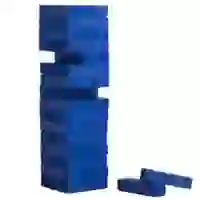На картинке: Игра «Деревянная башня мини», синяя на белом фоне