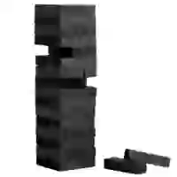На картинке: Игра «Деревянная башня мини», черная на белом фоне