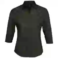 На картинке: Рубашка женская с рукавом 3/4 Effect 140, черная на белом фоне
