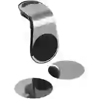 На картинке: Магнитный держатель для смартфонов Pinch, серебристый на белом фоне