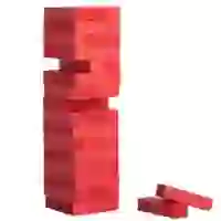 На картинке: Игра «Деревянная башня мини», красная на белом фоне