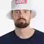 На картинке: Панама Marvel, белая на белом фоне