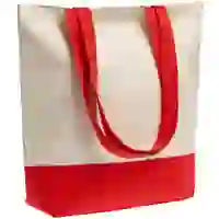 На картинке: Холщовая сумка Shopaholic, красная на белом фоне