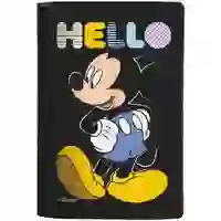 На картинке: Обложка для паспорта Hello Mickey, черная на белом фоне