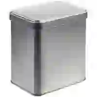На картинке: Коробка прямоугольная Jarra, серебристая на белом фоне