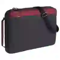 На картинке: Конференц-сумка 2 в 1 twoFold, серая с бордовым на белом фоне
