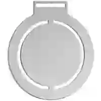 На картинке: Медаль Steel Rond, серебристая на белом фоне