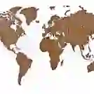 На картинке: Деревянная карта мира World Map Wall Decoration Exclusive, орех на белом фоне