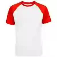 На картинке: Футболка мужская T-bolka Bicolor, белая с красным на белом фоне