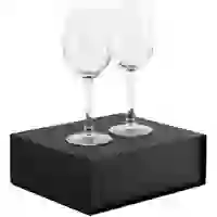 На картинке: Набор из 2 бокалов для вина Wine House, черный на белом фоне