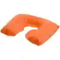 На картинке: Надувная подушка под шею в чехле Sleep, оранжевая на белом фоне