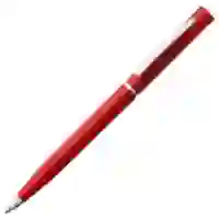 На картинке: Ручка шариковая Euro Chrome, красная на белом фоне