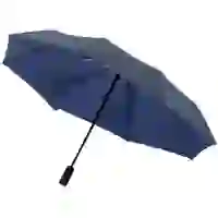 На картинке: Складной зонт doubleDub, синий на белом фоне