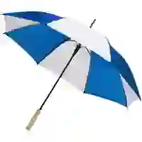 На картинке: Зонт-трость Milkshake, белый с синим на белом фоне