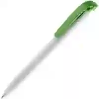 На картинке: Ручка шариковая Favorite, белая с зеленым на белом фоне