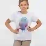 На картинке: Футболка детская Elsa, белая на белом фоне