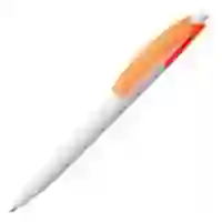 На картинке: Ручка шариковая Bento, белая с оранжевым на белом фоне