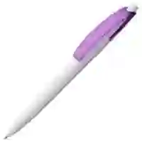 На картинке: Ручка шариковая Bento, белая с фиолетовым на белом фоне