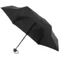 На картинке: Складной зонт Cameo, механический, черный на белом фоне
