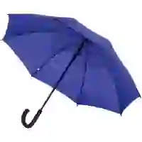 На картинке: Зонт-трость с цветными спицами Bespoke, синий на белом фоне