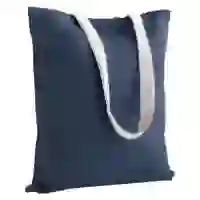 На картинке: Холщовая сумка на плечо Juhu, синяя на белом фоне