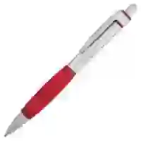 На картинке: Ручка шариковая Boomer, с красными элементами на белом фоне