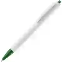 На картинке: Ручка шариковая Tick, белая с зеленым на белом фоне