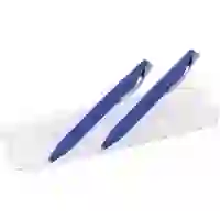 На картинке: Набор Pin Soft Touch: ручка и карандаш, синий на белом фоне