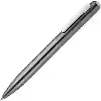 На картинке: Ручка шариковая Scribo, серо-стальная на белом фоне