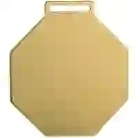 На картинке: Медаль Steel Octo, золотистая на белом фоне