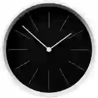 На картинке: Часы настенные Neo, черные с белым на белом фоне