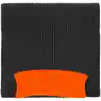 На картинке: Шарф Snappy, темно-серый с оранжевым на белом фоне