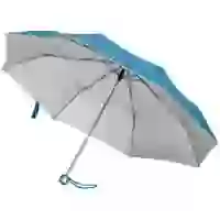 На картинке: Зонт складной Silverlake, голубой с серебристым на белом фоне