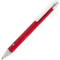 На картинке: Ручка шариковая Button Up, красная с серебристым на белом фоне