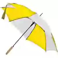 На картинке: Зонт-трость Milkshake, белый с желтым на белом фоне