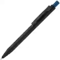 На картинке: Ручка шариковая Chromatic, черная с синим на белом фоне