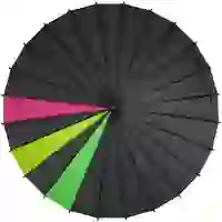 На картинке: Зонт-трость «Спектр», черный неон на белом фоне